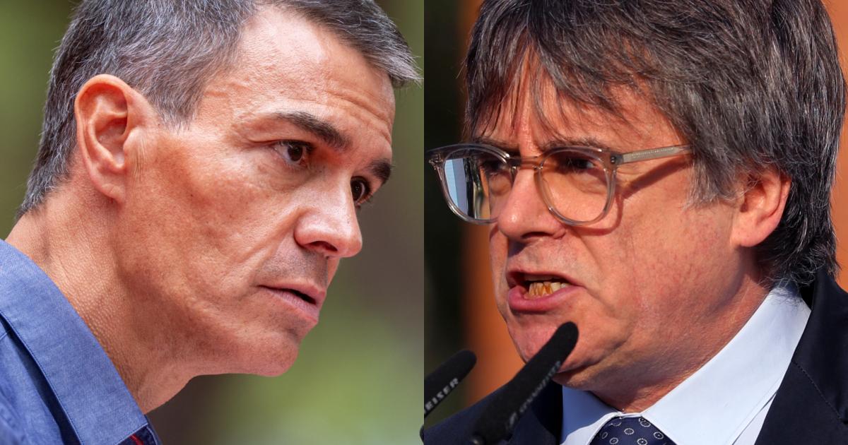 Pedro Sánchez y Carles Puigdemont, en sendas imágenes de archivo.
