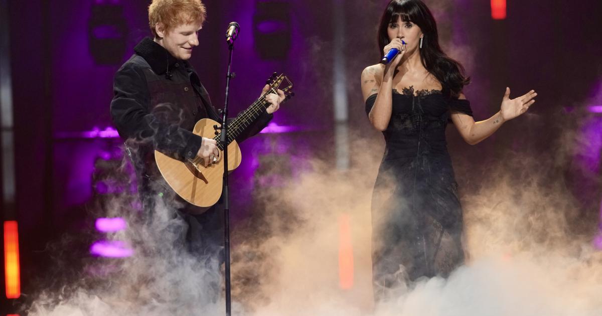 Aitana y Ed Sheeran, en LOS40 Music Awards Santander 2025.