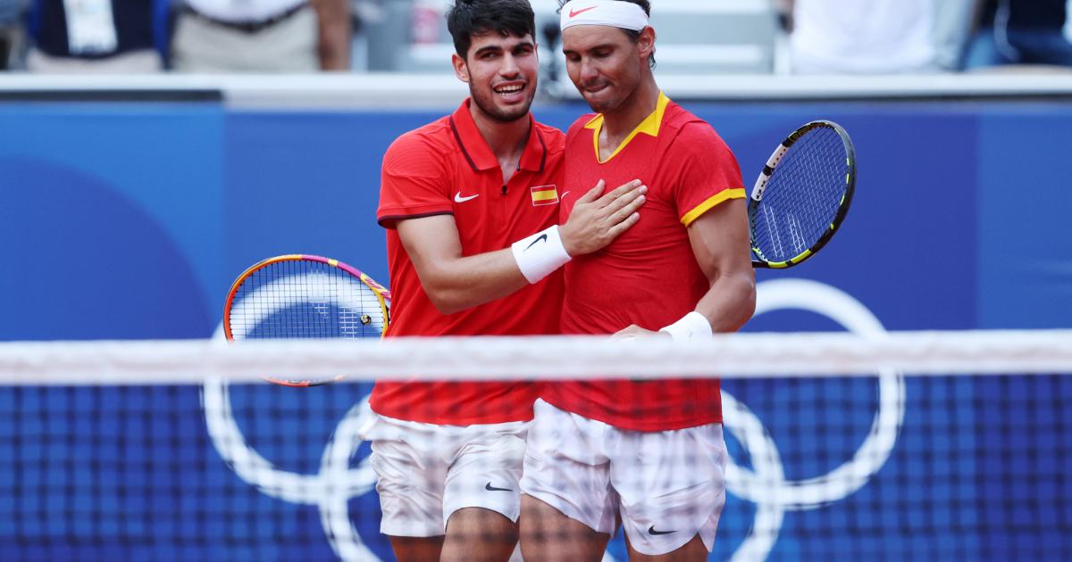 Alcaraz y Nadal, en los pasados Juegos Olímpicos de París.