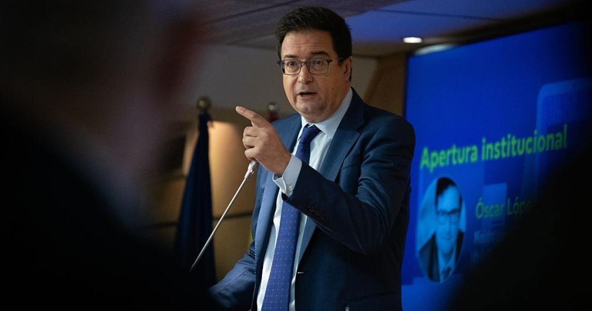 El ministro Óscar López, durante una intervención en un acto reciente de la Unión Europea