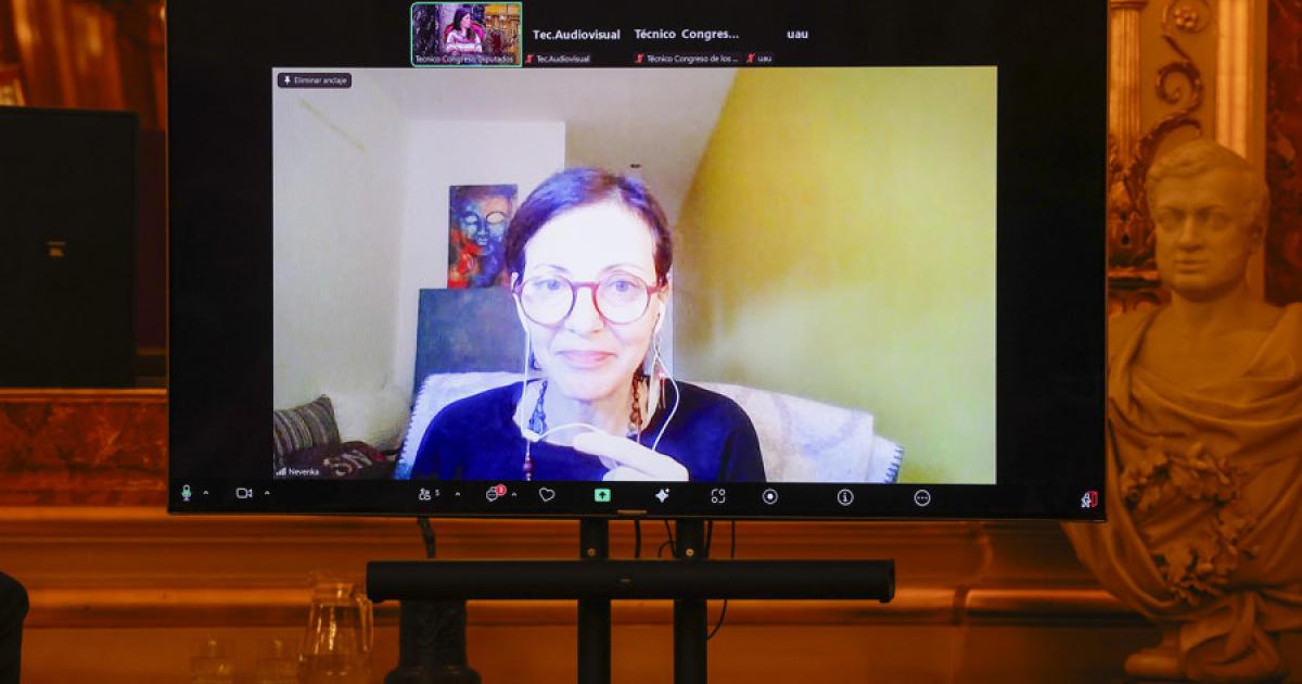 Nevenka Fernández, ponente por videoconferencia en el Congreso este 25-N