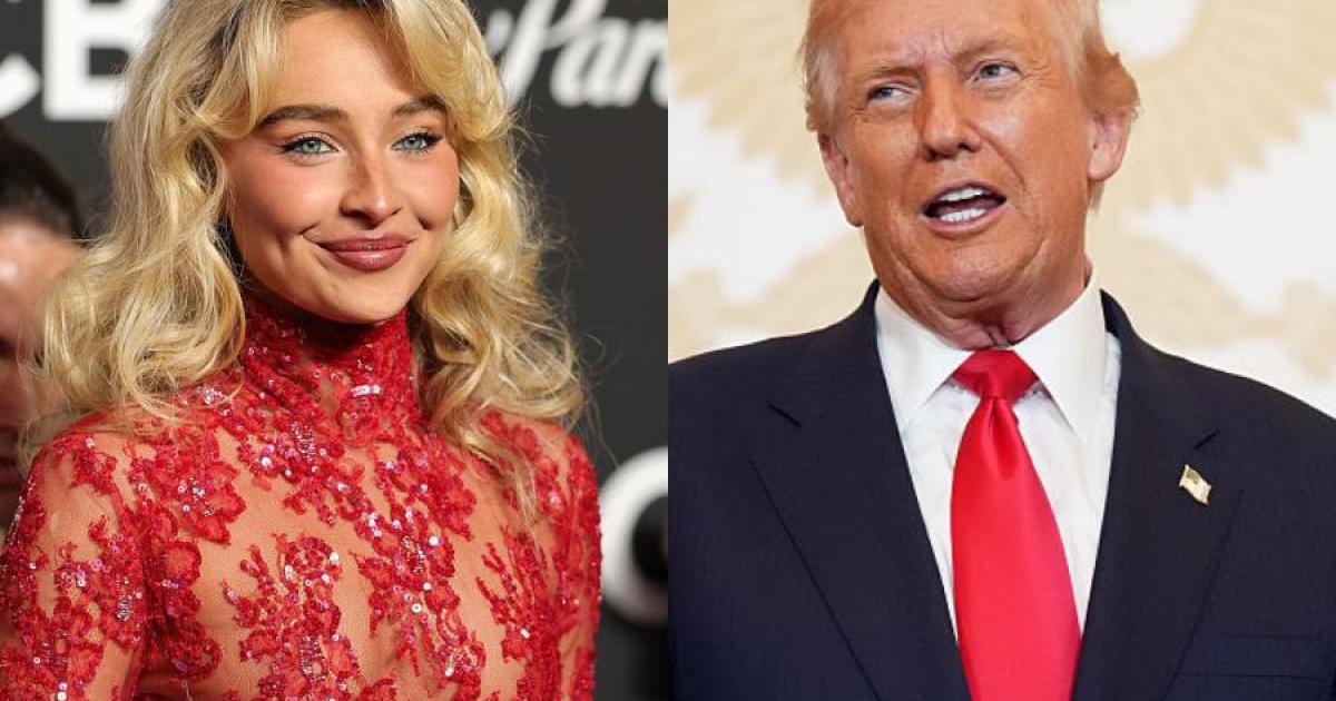 Sabrina Carpenter y Donald Trump, en dos imágenes de archivo.
