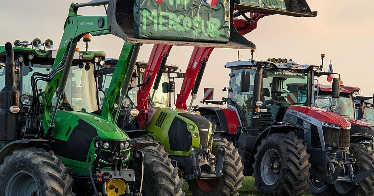 Imagen de las recientes protestas de agricultores franceses contra el Acuerdo UE-Mercosur