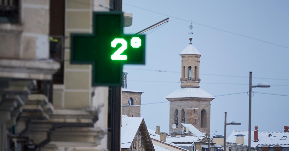Un termómetro a 2 grados en Pamplona (Navarra), el pasado 6 de enero.