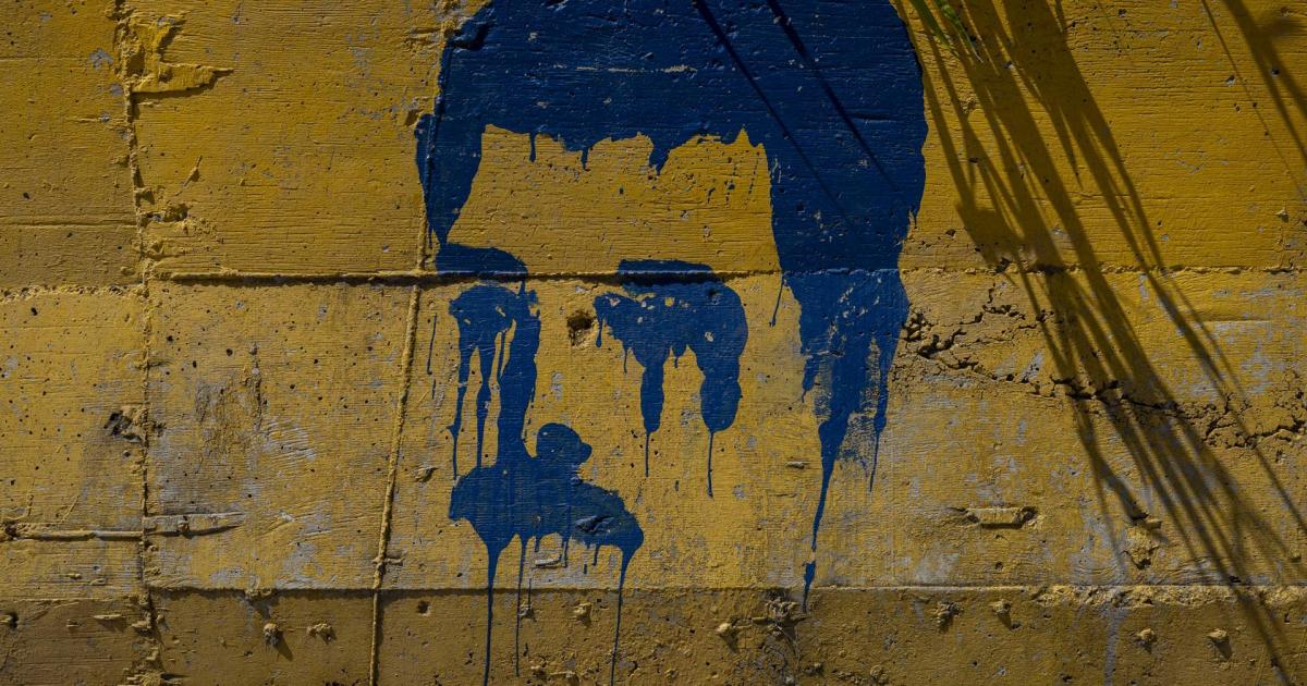Un grafiti del rostro del ya expresidente de Venezuela, Nicolás Maduro, visto el 31 de enero de 2026, en Caracas.