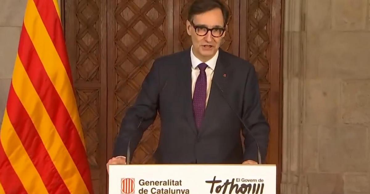 El president, Salvador Illa, en su primera declaración institucional tras haber estado un mes de baja médica.