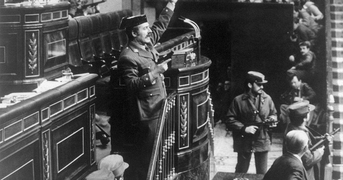 Antonio Tejero, durante el golpe de Estado del 23-F