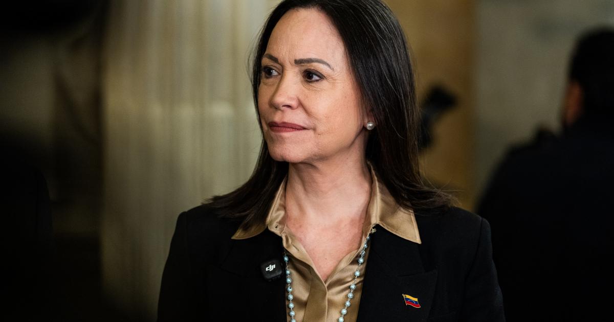 María Corina Machado durante una visita a Washington