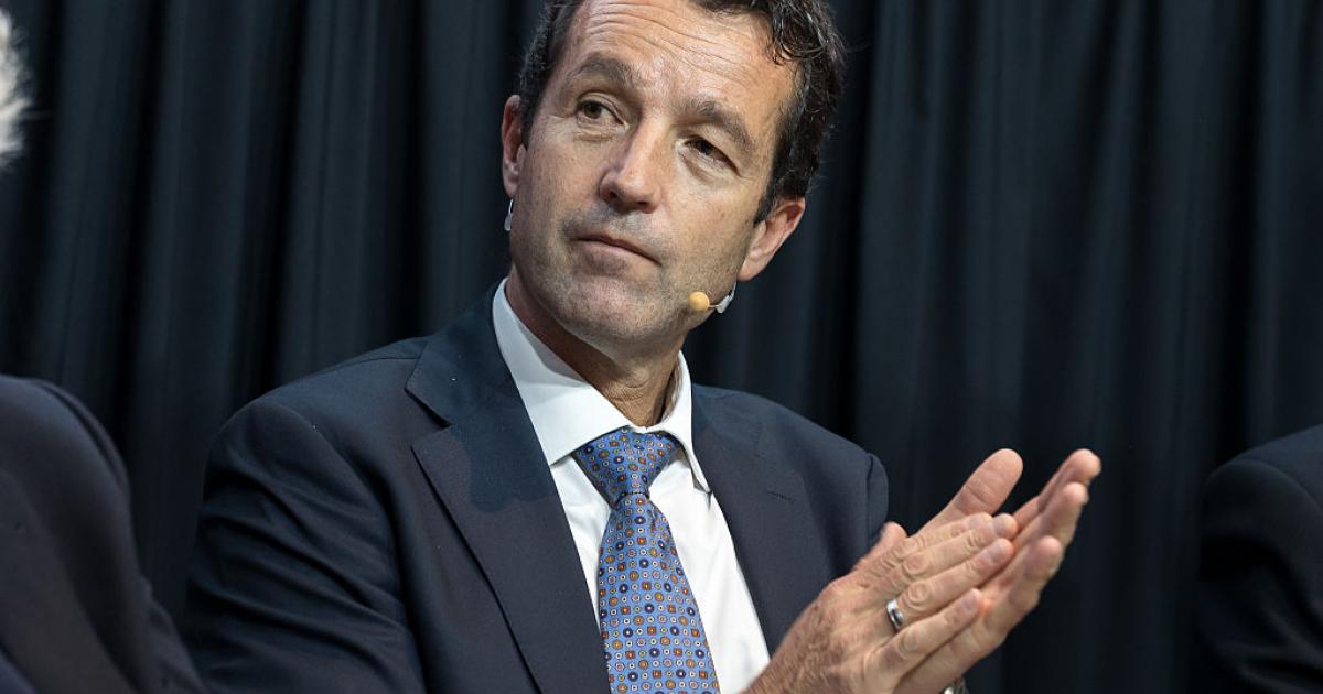 Ángel Escribano Ruiz, presidente ejecutivo del Grupo Indra, en el foro "40 años después de la adhesión: cómo quiere España que sea Europa", el 15 de octubre de 2025 en Madrid.