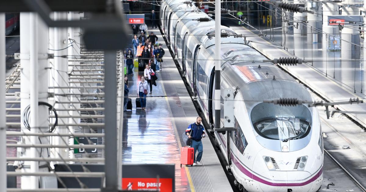 Estación de tren, Puerta de Atocha en Madrid.