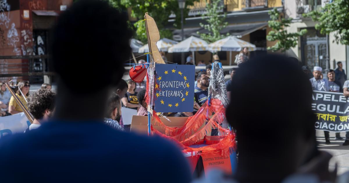 Imagen de archivo de una movilización en Madrid por la regularización.