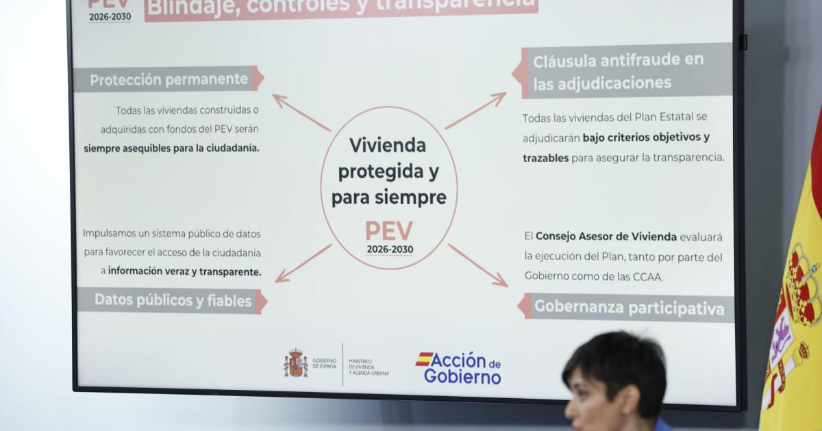 MADRID, 21/04/2026.- La ministra de Vivienda y Agenda Urbana, Isabel Rodríguez, durante la rueda de prensa posterior a la reunión semanal del Consejo de Ministros, este martes, en el complejo del Palacio de la Moncloa. EFE/ Chema Moya