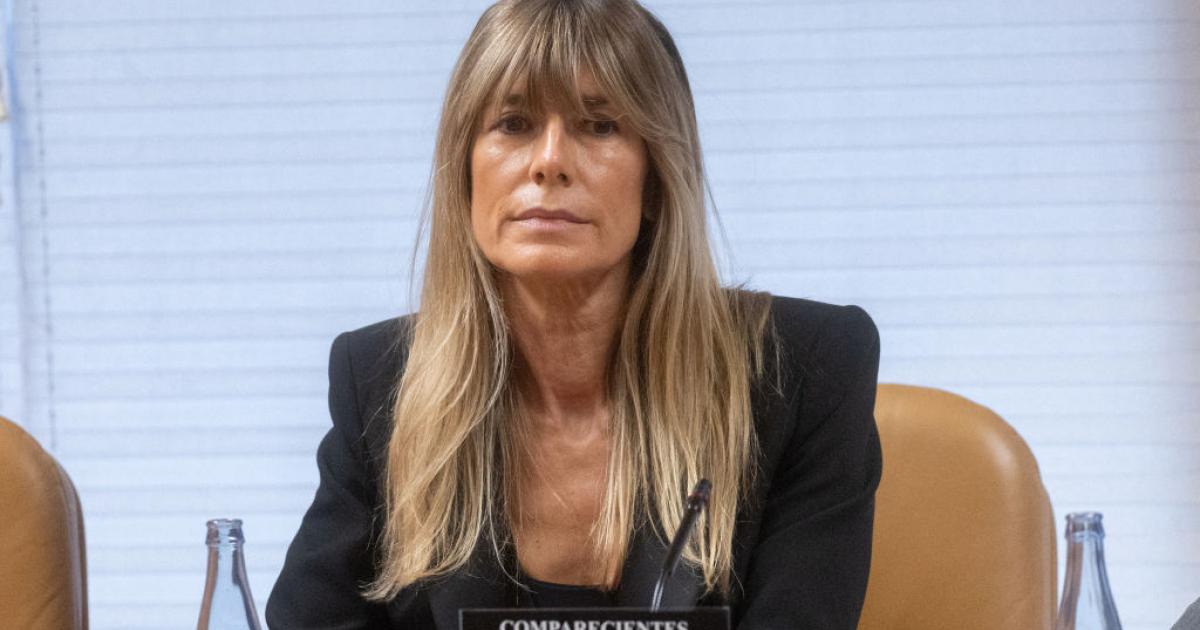 Begoña Gómez, durante su comparecencia en la Asamblea de Madrid