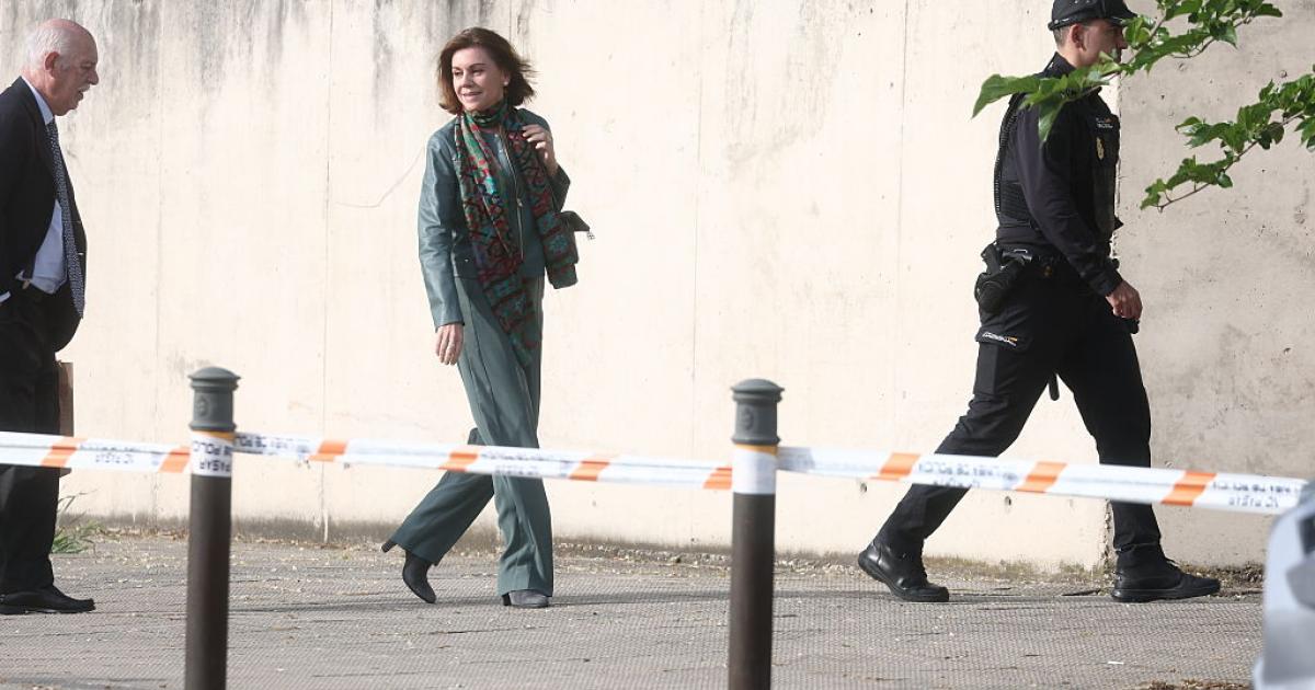 María Dolores de Cospedal, a su llegada a la Audiencia Nacional este jueves