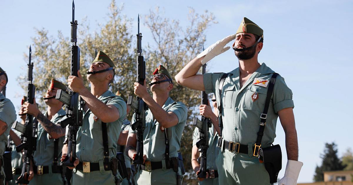 Formación de la Brigada Rey Alfonso XIII II de la Legión, con base en Viator (Almería), en el marco de la Campaña de Experimentación Táctica 2026 del Ejército Español, el 16 de abril de 2026.