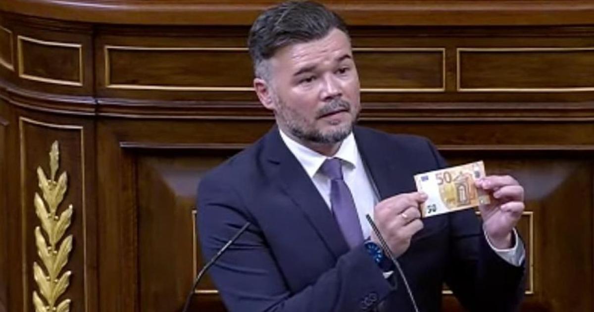 Gabriel Rufián, durante el Pleno del Congreso