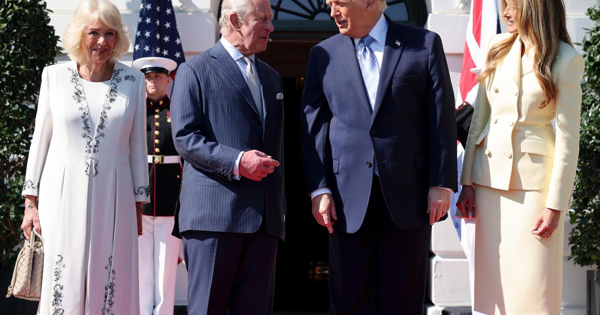 Los reyes Carlos y Camilla con Donald y Melania Trump en la Casa Blanca en la visita de Estado de Carlos III y Camilla a Estados Unidos