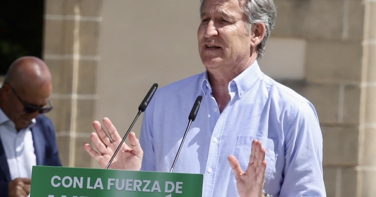 El líder del PP, Alberto Núñez Feijóo, en un mitin de las elecciones andaluzas en Jerez de la Frontera (Cádiz).