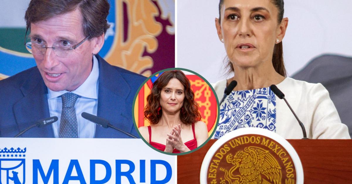 Imágenes de archivo del alcalde de Madrid, José Luis Martínez-Almeida, la presidenta mexicana, Claudia Sheinbaum, y la presidenta madrileña, Isabel Díaz Ayuso; respectivamente.