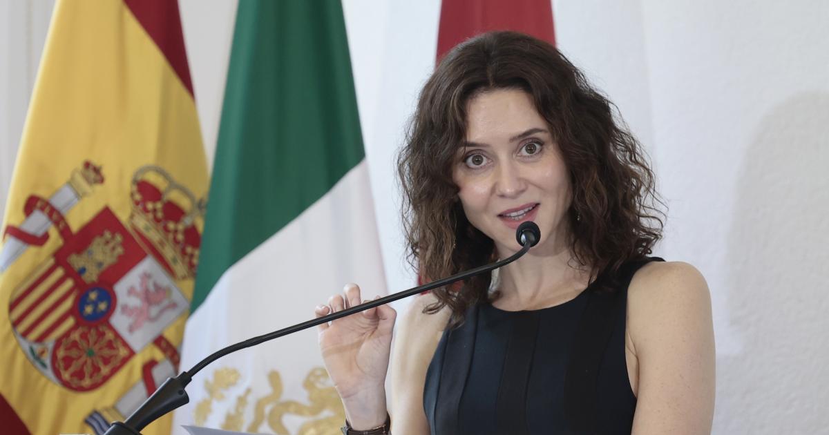 La presidenta de la Comunidad de Madrid, Isabel Díaz Ayuso, ayer, en la Cámara Española de Comercio en Ciudad de México (México).
