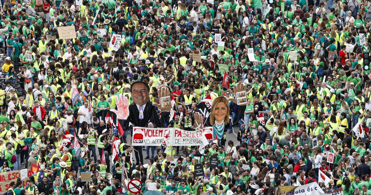 La manifestación del profesorado de la Comunitat Valenciana.