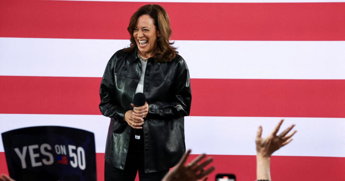 Kamala Harris, la que fuera vicepresidenta de EEUU, el 4 de noviembre de 2025, en el Centro de Convenciones de Los Ángeles, en un acto contra la manipulación electoral.