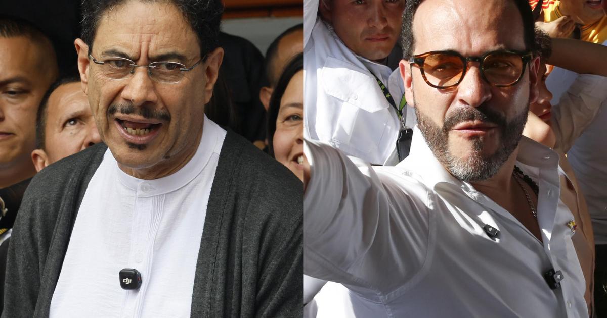 Combo de fotografías que muestra al candidato presidencial por el partido oficialista Pacto Histórico, Iván Cepeda (i), y al candidato de ultraderecha Abelardo de la Espriella, del movimiento Defensores de la Patria.