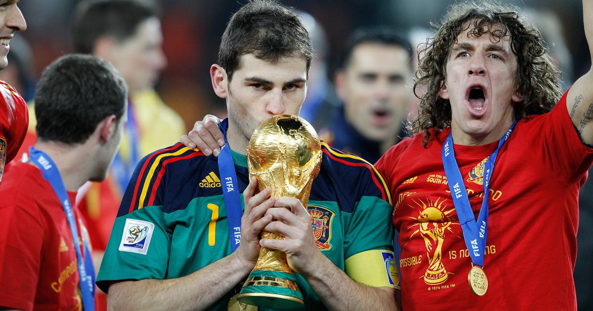Casillas y Puyol en el Mundial 2010