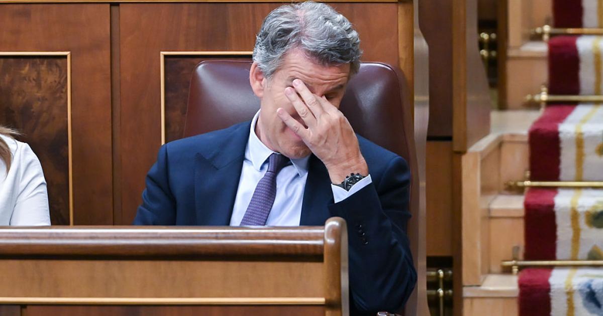 MADRID, SPAIN - JUNE 24: The leader of the PP, Alberto Nuñez Feijoo, during a plenary session in the Congress of Deputies on 24 June 2026, in Madrid, Spain. The Prime Minister appears before the Lower House to report on the political situation following developments in the investigations into his wife, the ‘Leire case’ and former Prime Minister Zapatero, as well as the Supreme Court’s conviction of former minister Abalos, his adviser Koldo, and businessman Victor de Aldama. (Photo By Gustavo Valiente/Europa Press via Getty Images)