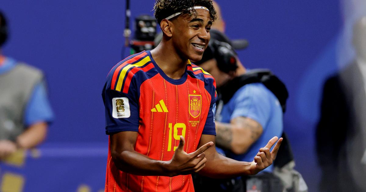 Lamine Yamal en uno de los partidos de la selección española en el Mundial.
