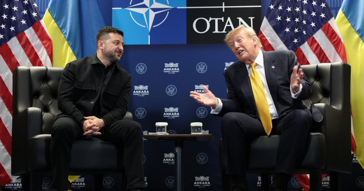 Trump y Zelenski durante su encuentro este miércoles