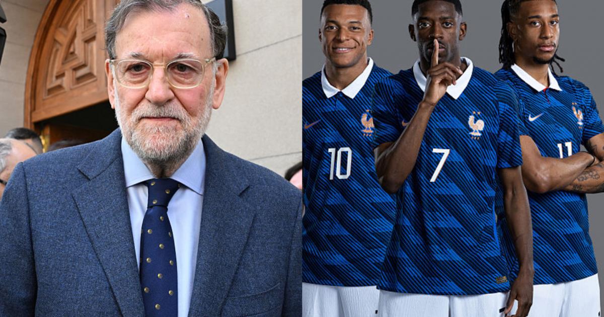 Mariano Rajoy y tres jugadores de la selección francesa