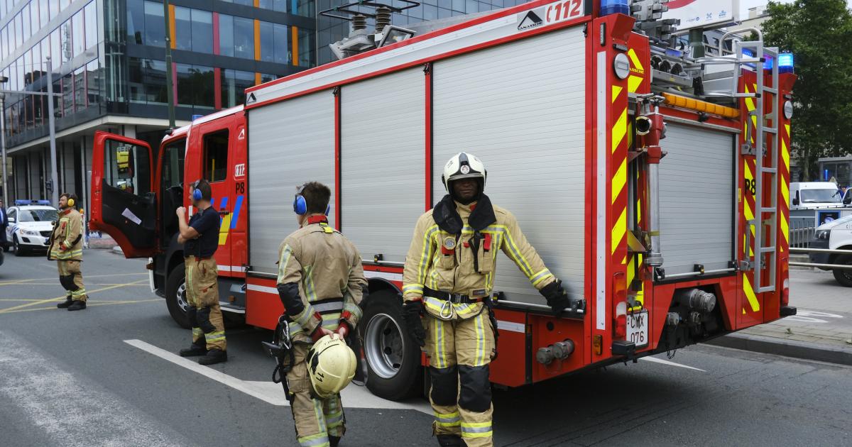 Un camión de bomberos en Bruselas, en una fotografía de archivo.