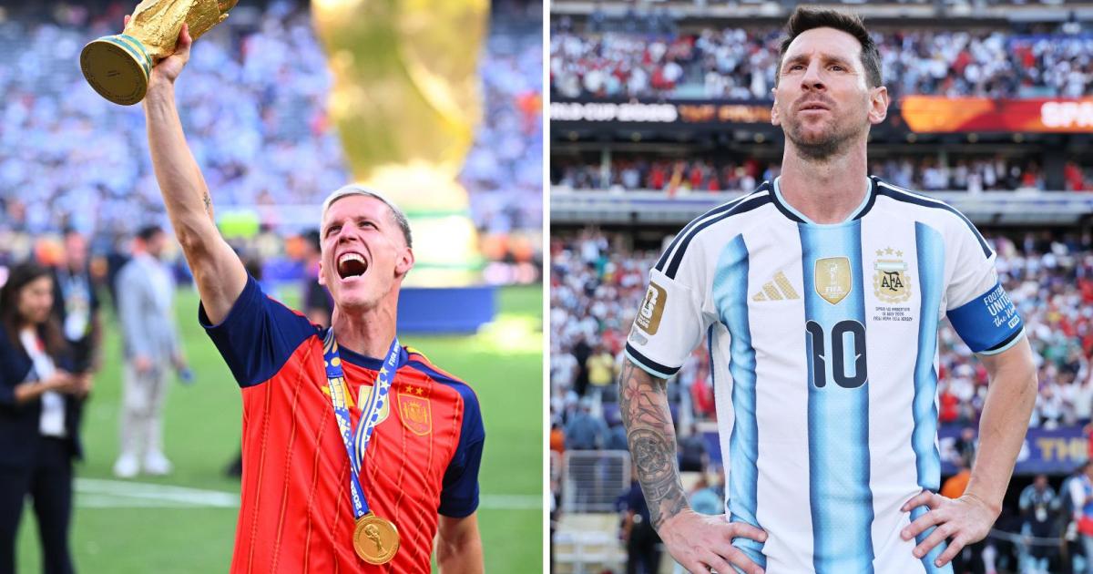 Dani Olmo con la Copa del Mundo