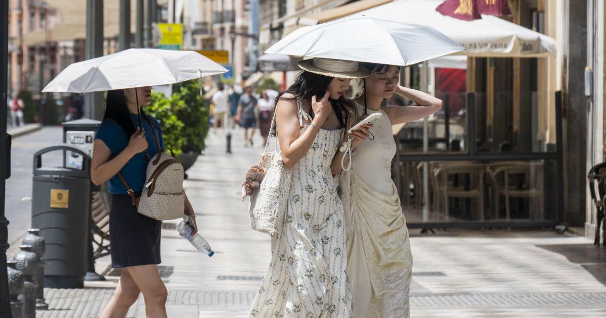 Estampa que deja la ola de calor en Granada.