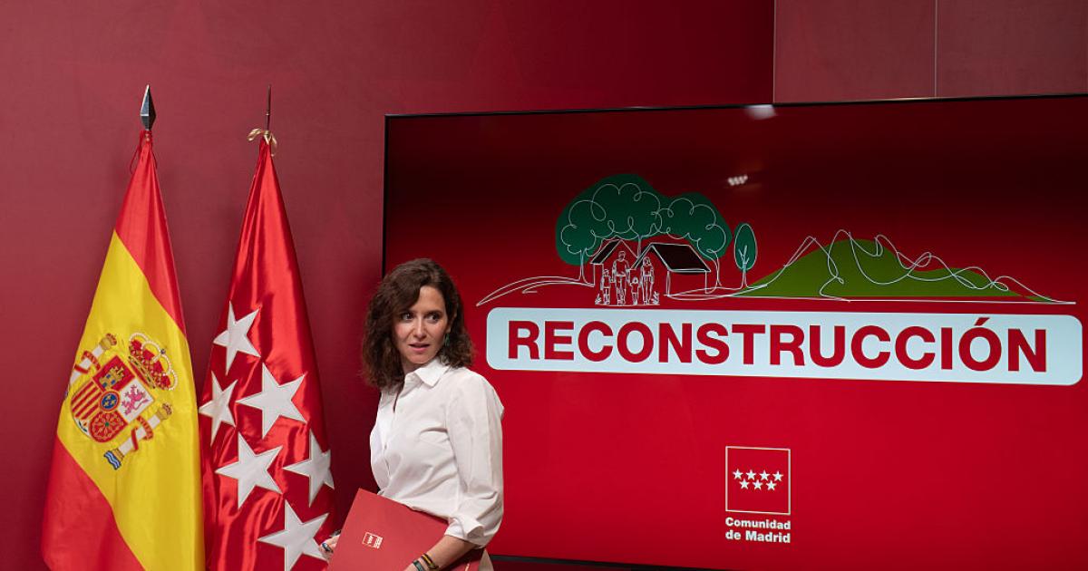 MADRID, SPAIN - JULY 29: The President of the Community of Madrid, Isabel Diaz Ayuso, during an extraordinary meeting of the Governing Council of the Community of Madrid, at the Real Casa de Correos, on 29 July, 2026 in Madrid, Spain. The meeting, which was convened on an extraordinary basis, aims to assess the situation and determine the measures to be taken to aid the recovery of the municipalities affected by the major fire in the Sierra Oeste.[**********][**********]. (Photo By Fernando Sanchez/Europa Press via Getty Images)