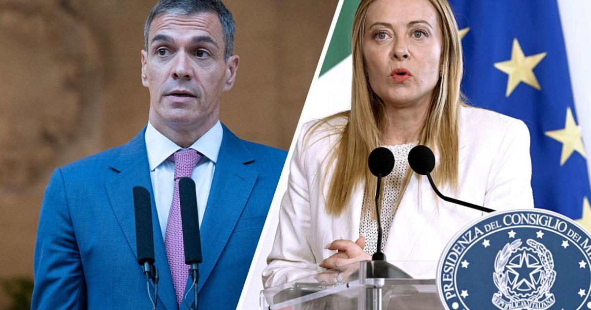 Pedro Sánchez y Giorgia Meloni.