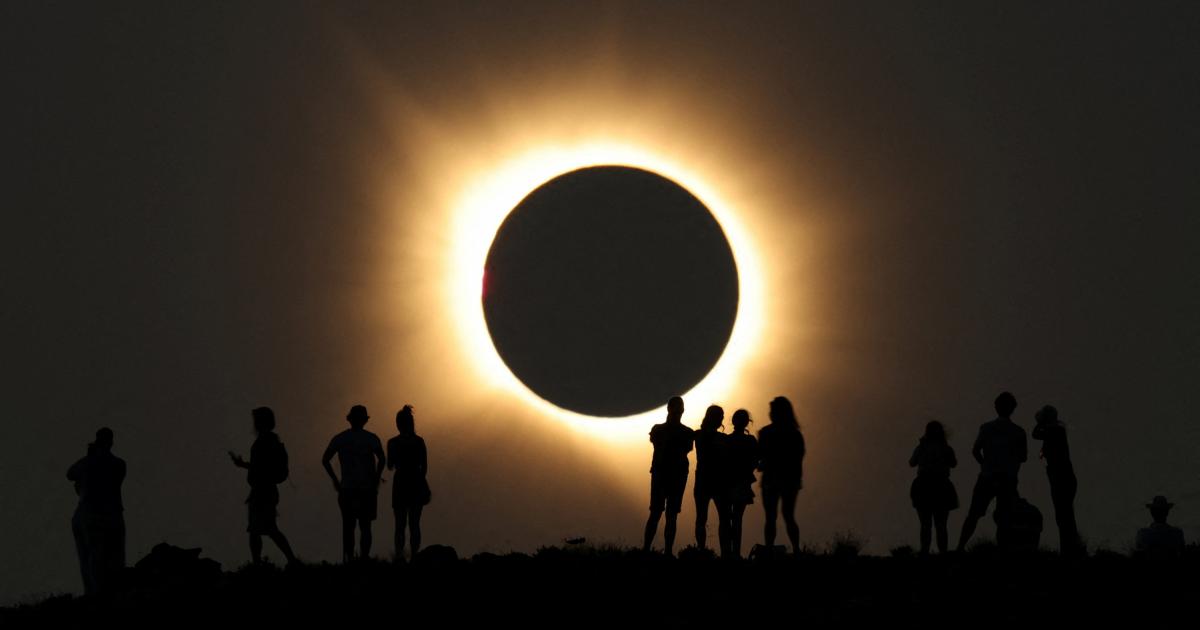 El eclipse, desde el Observatorio de Javalambre, en Teruel.