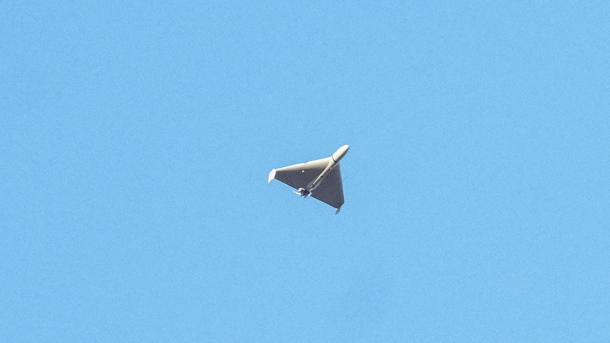 Un dron ruso captado antes de un ataque sobre Ucrania.