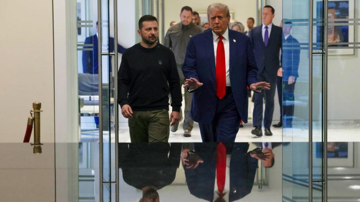 Donald Trump y el mandatario ucraniano, Volodímir Zelenski; durante un encuentro de este año previo a las elecciones en EEUU.