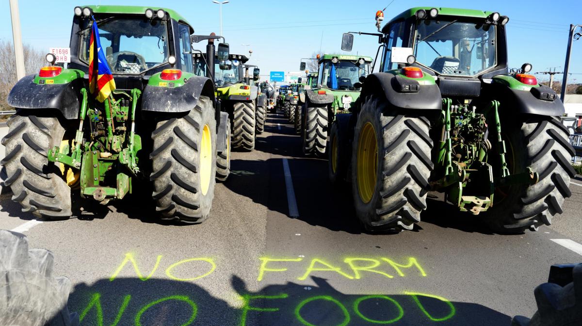 HUELGA AGRICULTURA: Decenas de tractores bloquean el acceso al Puerto de Tarragona