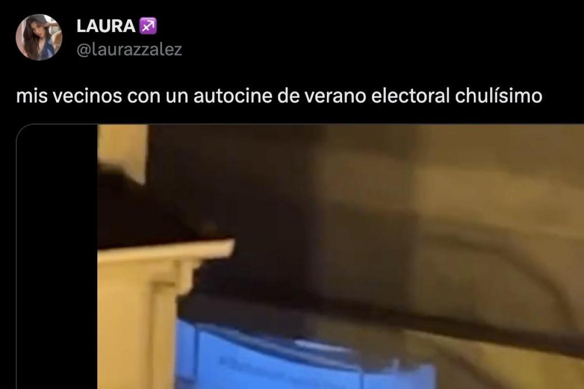 Detalle del tuit viral del debate de RTVE convertido en autocine.