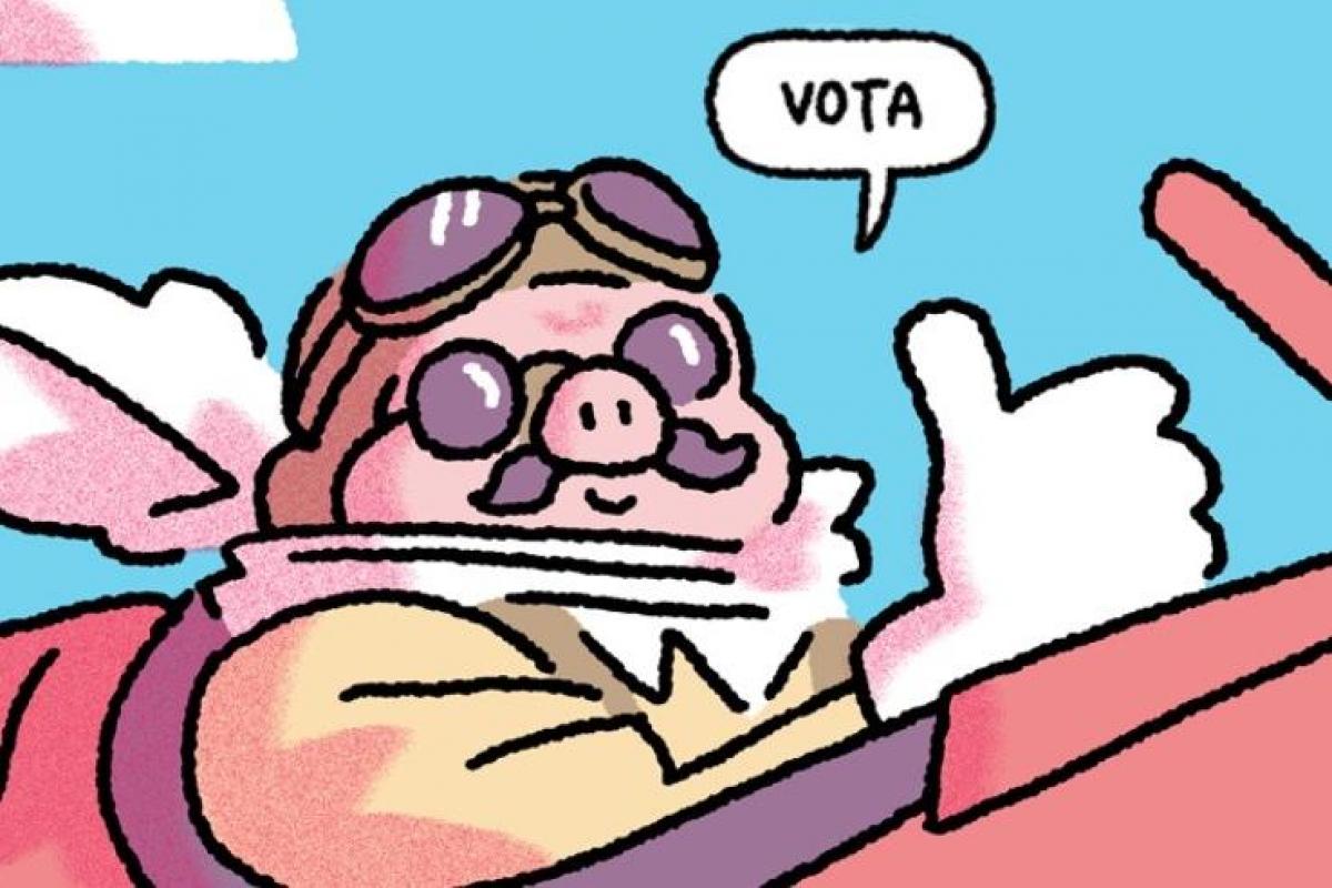 Ilustración de Álvaro Ortiz de la película 'Porco Rosso' que se ha hecho viral en redes y ha sido replicada por cientos de personas.