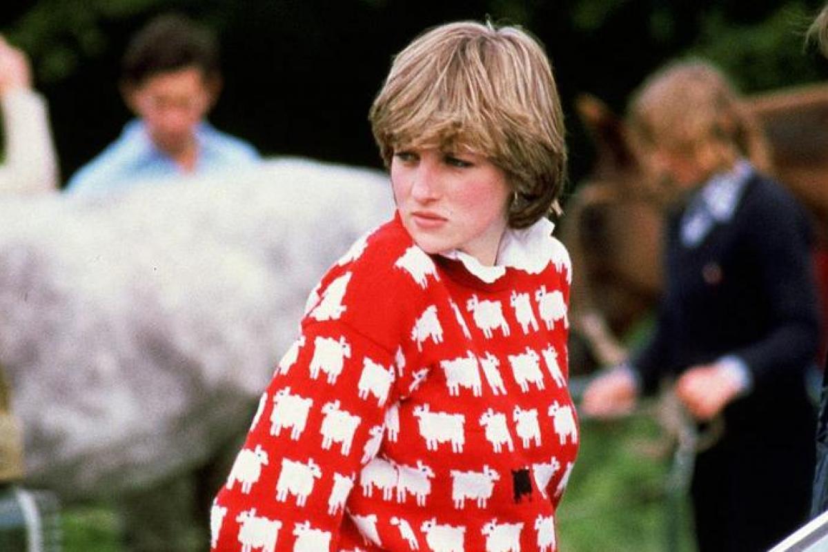 La princesa Diana con el popular jersey de lana de ovejas de la firma Warm and Wonderful en junio de 1981.
