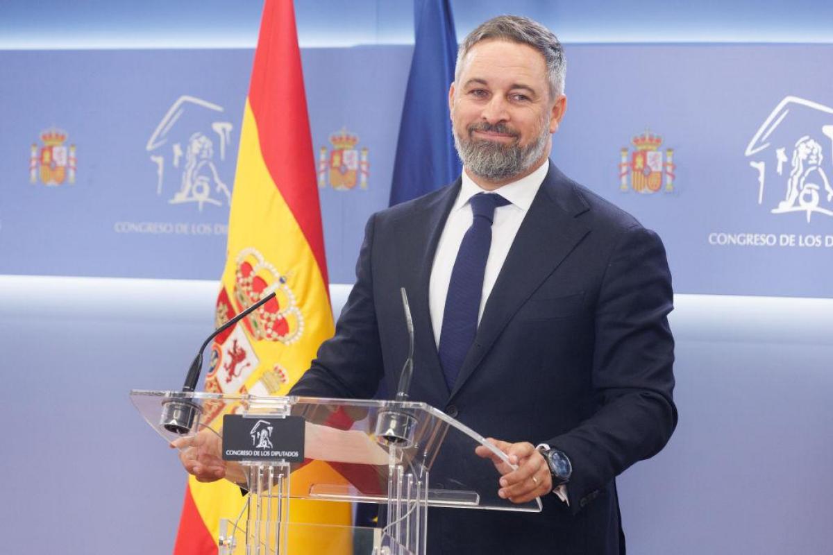 El presidente de Vox, Santiago Abascal, en una imagen de archivo en el Congreso.