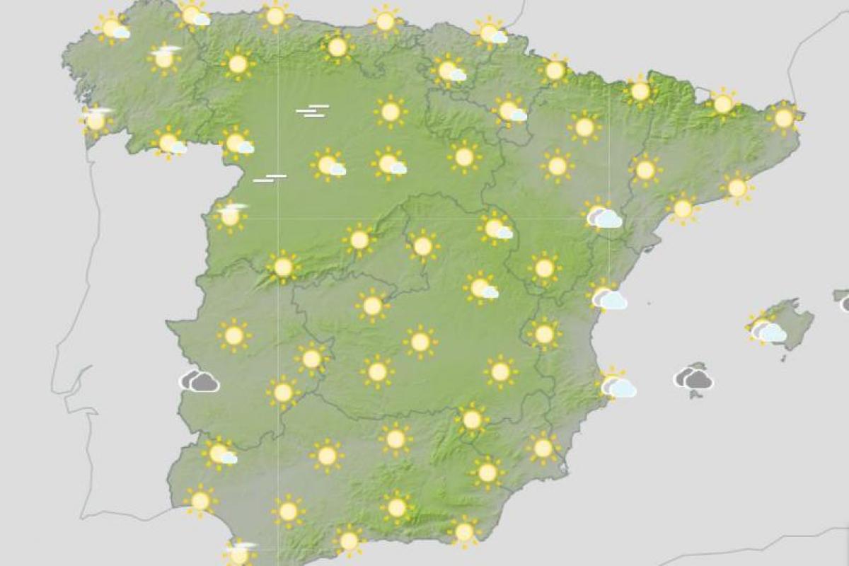 Mapa de símbolos de la AEMET para el sábado 17 de febrero