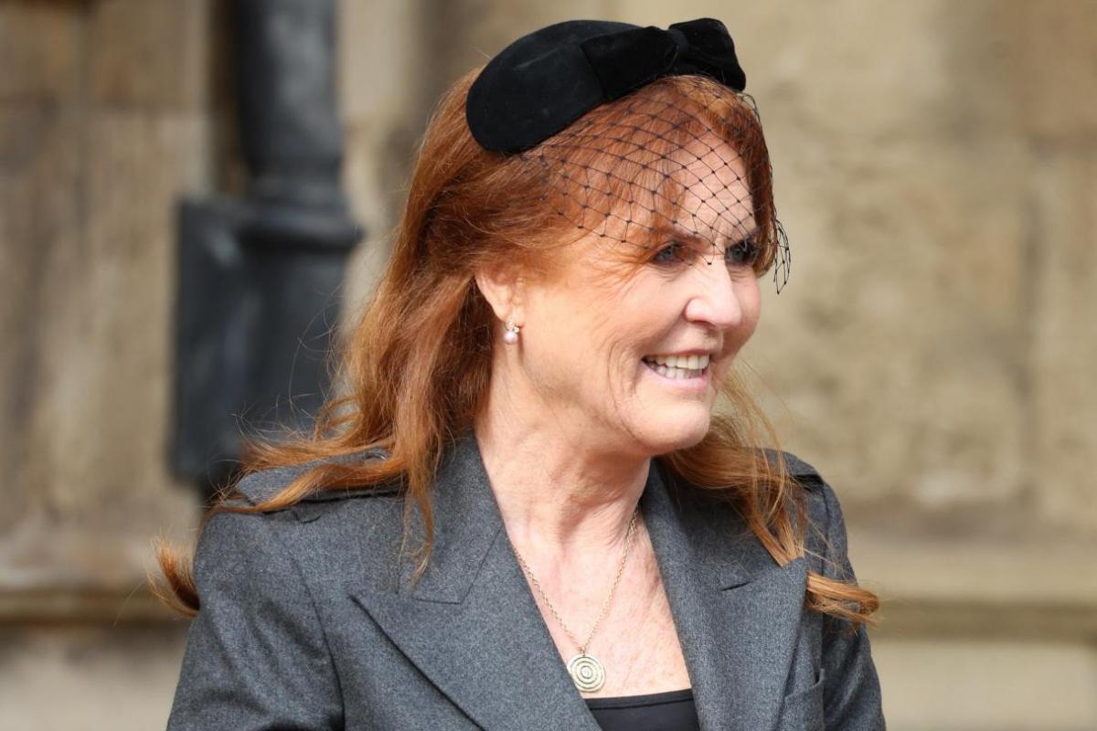 Sarah Ferguson, fotografiada en el funeral de Constantino de Grecia el 27 de febrero de 2024.