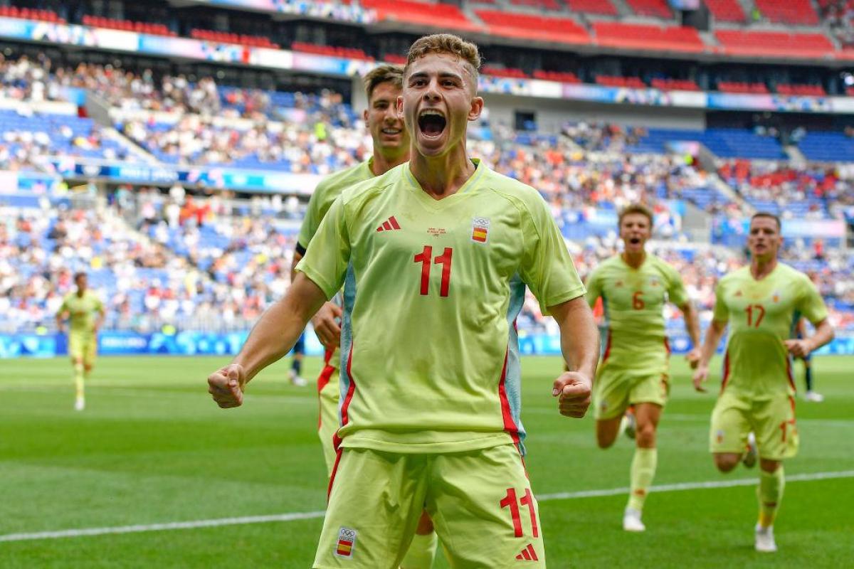 Fermín López, desatado tras su gol a Marruecos en semifinales de París 2024