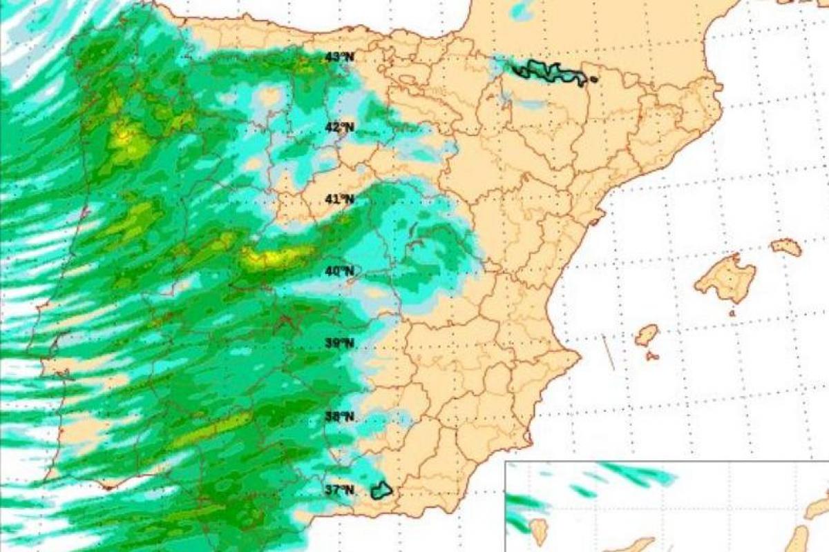 El mapa de predicción de la AEMET