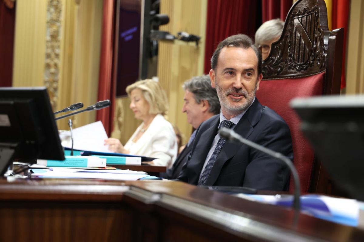 Gabriel Le Senne, de Vox, este martes en el Parlamento balear.